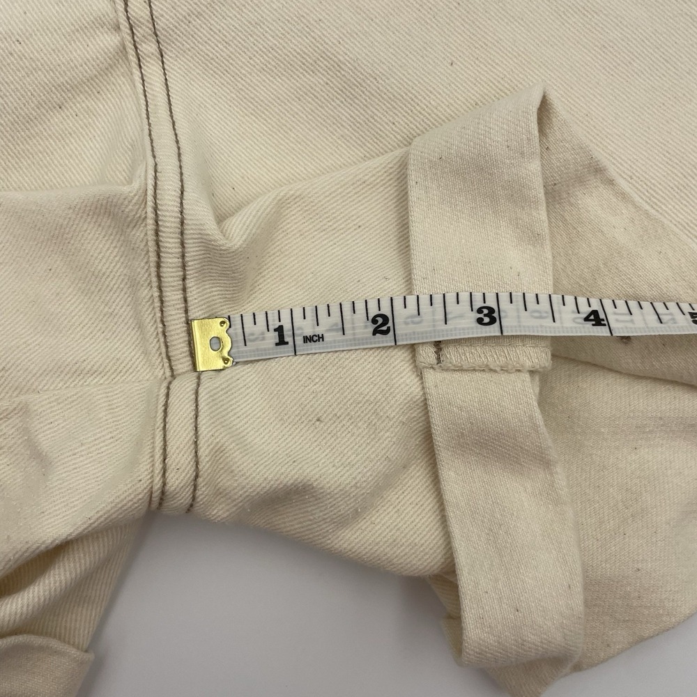 GRASS ROOTS Women Ivory Denim Shorts Sz 5/6 100% Cotton High Rise Roll Hem USA - Picture 8 of 16